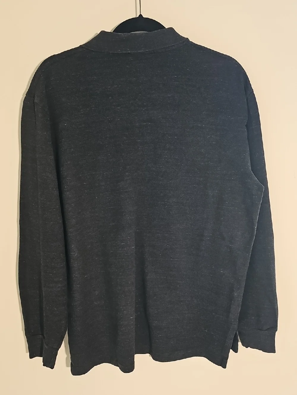 Polo Ralph Lauren‎ Long Sleeve Polo Mens Size L Charcoal Grey Purple Pony Cotton